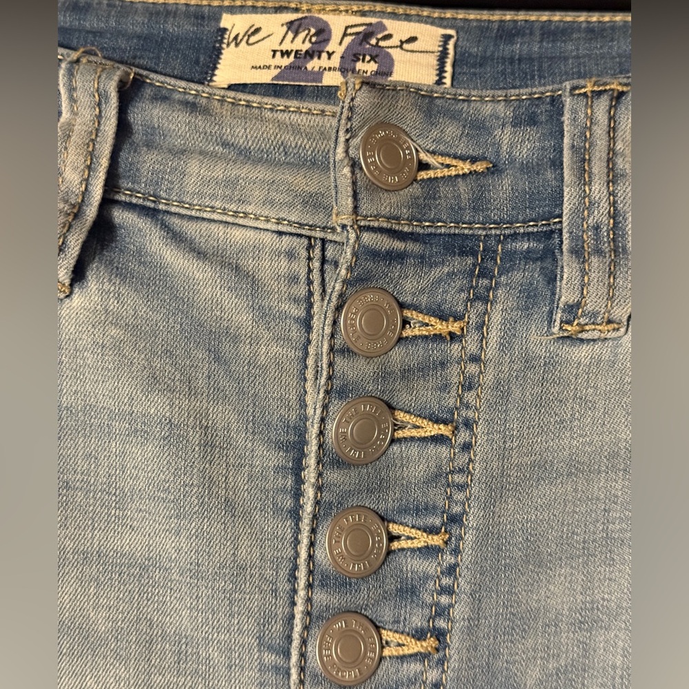 Free People We The Free Irreplaceable Denim Blue Jeans Ultra Flare Wide Stretch - Picture 11 of 12